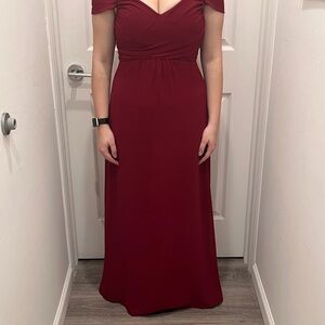 Red elegant floor length dress